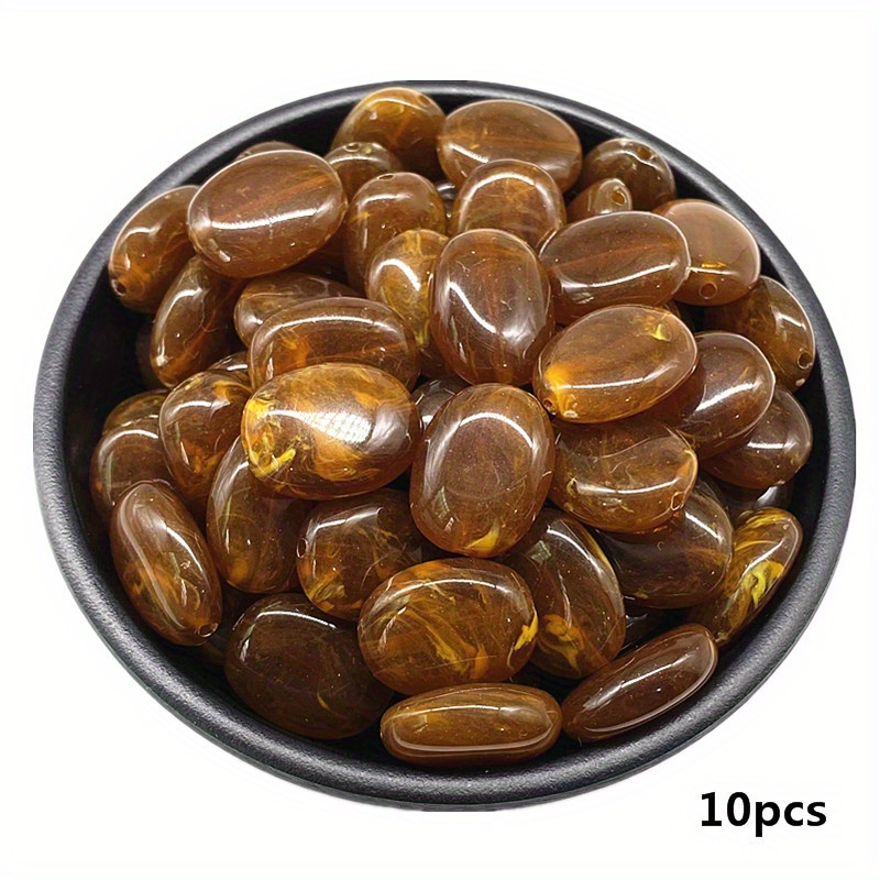 Colorful Oval Shape Striped Beads for DIY Jewelry Making